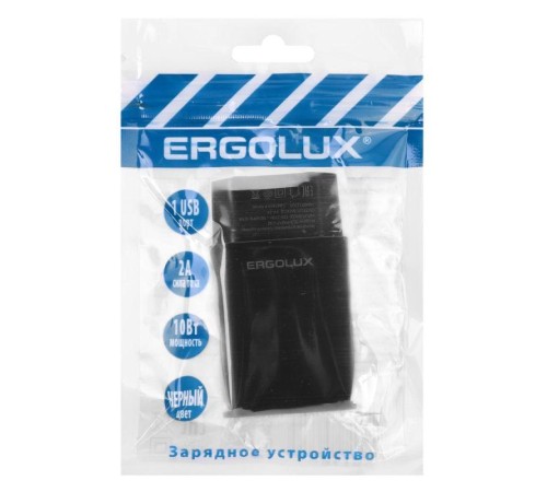 Адаптер сетевой ELX-РA01P-C02 ПРОМО 1USB 100-220В 5в/2А пакет черн. ERGOLUX 15107 Адаптер сетевой ELX-РA01P-C02 ПРОМО 1USB 100-220В 5в/2А пакет черн. ERGOLUX 15107