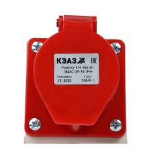 Розетка 114 16А 380В AC 3P+PE 6ч для монтажа на поверхность IP44 КЭАЗ 222754