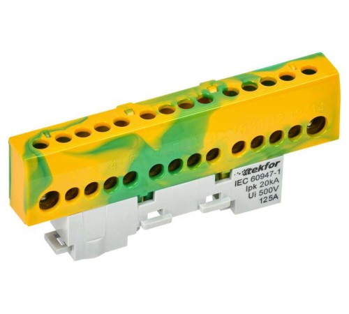 Шина PE "земля" изол. на универс. держ. 8х12-12-ЖЗ TEKFOR IEK TF-NN20-12-KL-K52 Шина PE "земля" изол. на универс. держ. 8х12-12-ЖЗ TEKFOR IEK TF-NN20-12-KL-K52