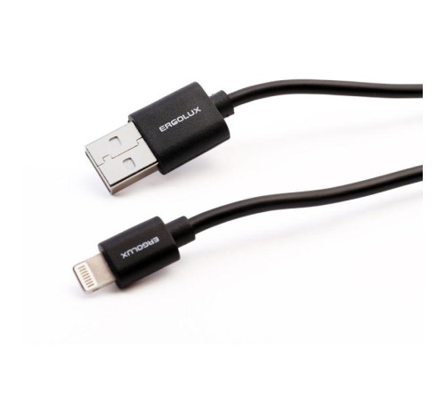Кабель USB-Lightning 3А 1.2м зарядка + передача данных черн. (коробка) ERGOLUX 15096 Кабель USB-Lightning 3А 1.2м зарядка + передача данных черн. (коробка) ERGOLUX 15096