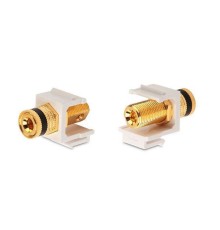 Вставка KJ1-BP/BK-HG-WH формата Keystone Jack с коннектором Binding Post (черн.) Hex. type gold plated ROHS бел. Hyperline 248122
