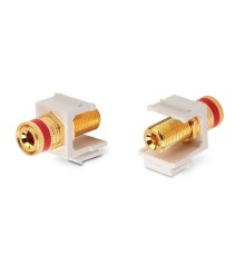 Вставка KJ1-BP/RD-HG-WH формата Keystone Jack с коннектором Binding Post (красн.) Hex. type gold plated ROHS бел. Hyperline 248123