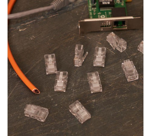 Джек компьютерный RJ45 (8P8C) кат.5E (уп.100шт) Rexant 05-1021 Джек компьютерный RJ45 (8P8C) кат.5E (уп.100шт) Rexant 05-1021