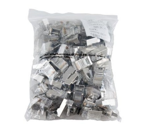 Джек компьютерный RJ45 (8P8C) кат.5E с экраном (уп.100шт) Rexant 05-1023 Джек компьютерный RJ45 (8P8C) кат.5E с экраном (уп.100шт) Rexant 05-1023