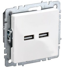 Розетка BRITE USB A+A 3.1А РЮ10-1-БрБ механизм бел. IEK BR-U21-D31-K01