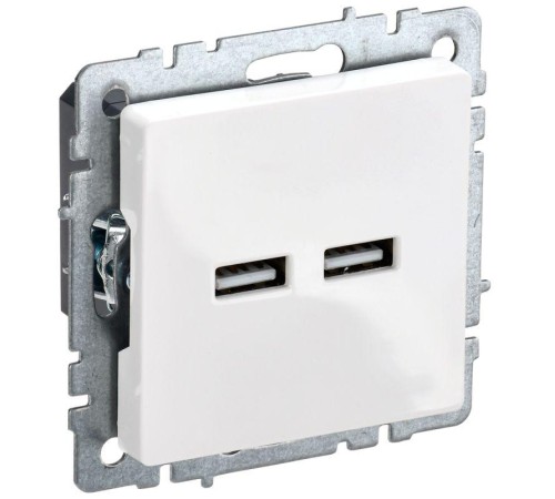 Розетка BRITE USB A+A 3.1А РЮ10-1-БрБ механизм бел. IEK BR-U21-D31-K01 Розетка BRITE USB A+A 3.1А РЮ10-1-БрБ механизм бел. IEK BR-U21-D31-K01