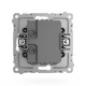 Розетка 2-м USB СП Pixel тип A+A 5В 1х2.1А 2х1.05А механизм карбон TOKOV ELECTRIC TKE-PX-2USB-C14