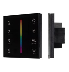 Панель SMART-P22-RGBW-G-IN Black 12-24В 4х3А Sens 2.4G IP20 пластик. Arlight 033766
