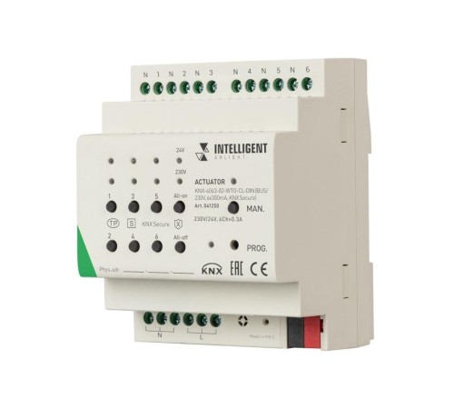 Актуатор KNX-4063-82-WTO-CL-DIN (BUS/230В 6х300мА KNX Secure) IP20 пластик INTELLIGENT ARLIGHT 041250 Актуатор KNX-4063-82-WTO-CL-DIN (BUS/230В 6х300мА KNX Secure) IP20 пластик INTELLIGENT ARLIGHT 041250